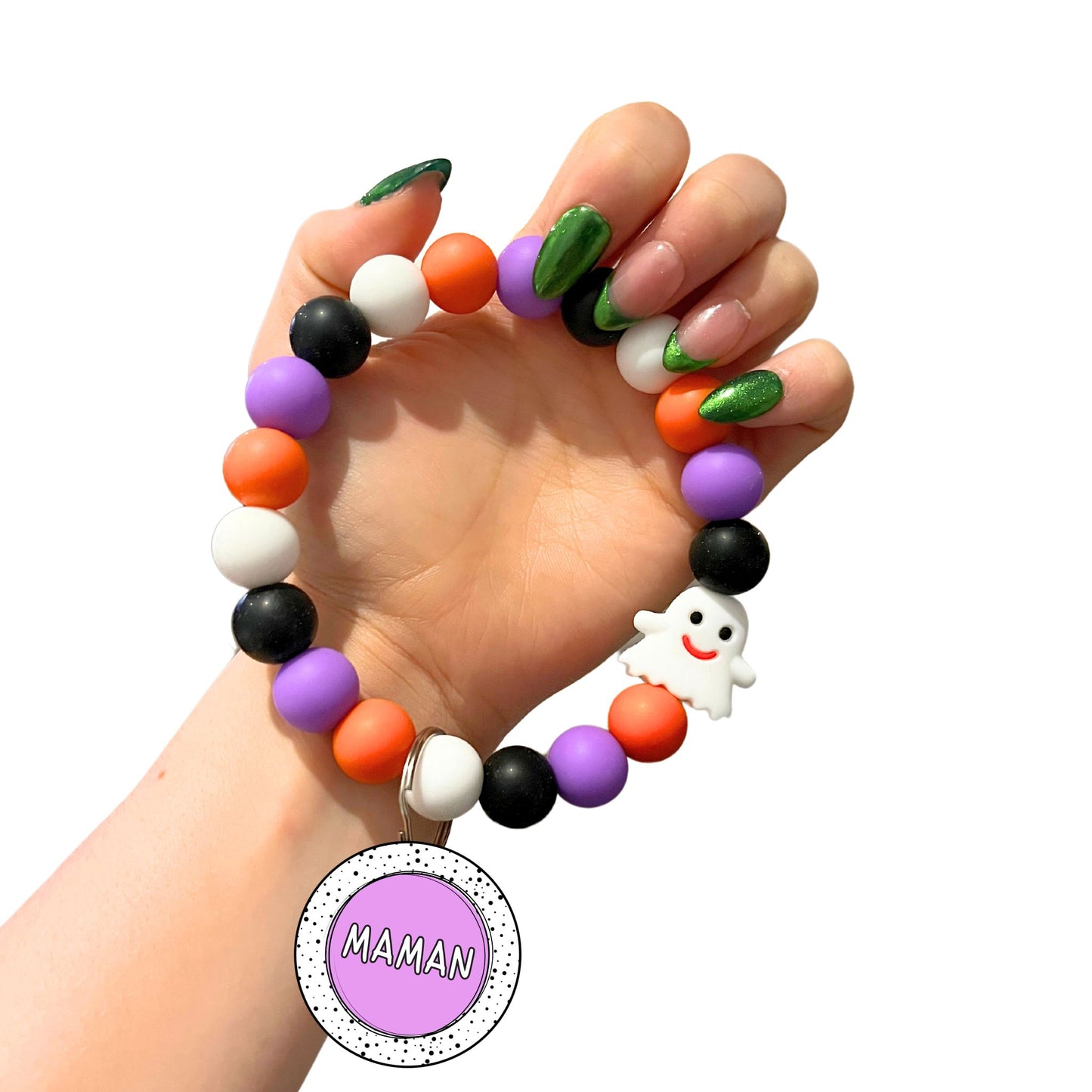 Bracelet en Billes de Silicone Fantôme