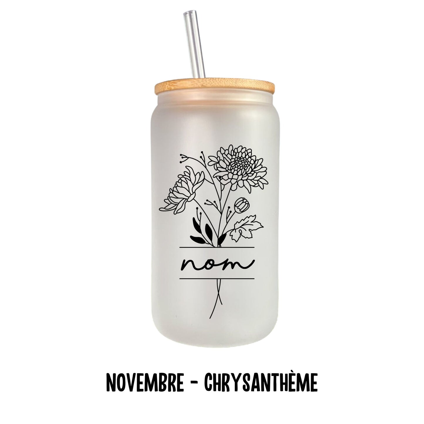 Verre 16 oz fleurs