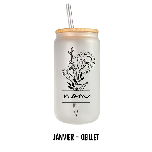 Verre 16 oz fleurs