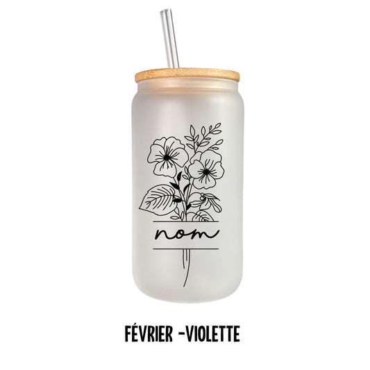 Verre 16 oz fleurs