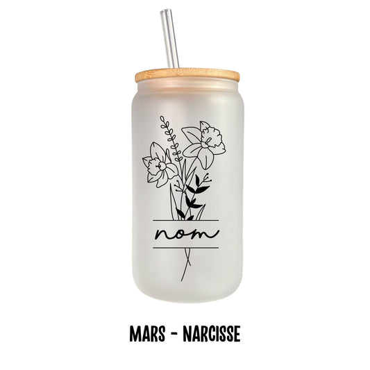 Verre 16 oz fleurs