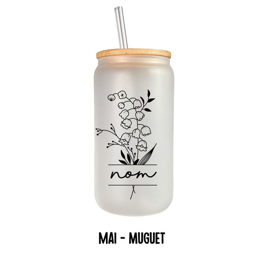 Verre 16 oz fleurs