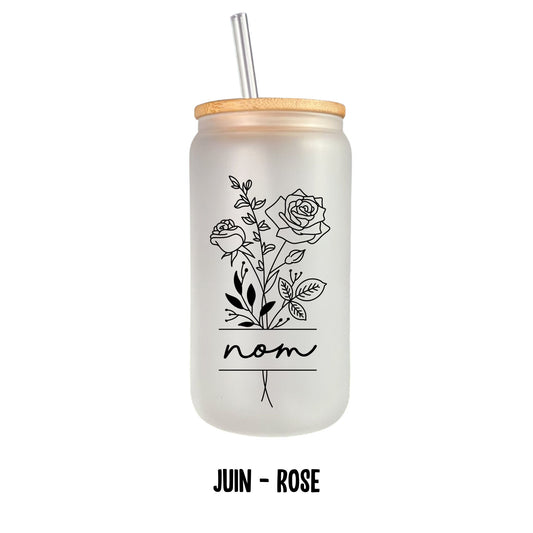 Verre 16 oz fleurs