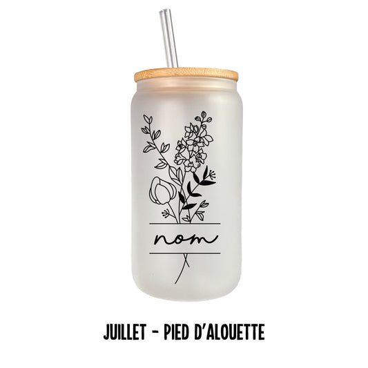 Verre 16 oz fleurs