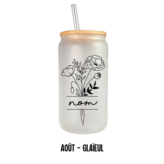 Verre 16 oz fleurs