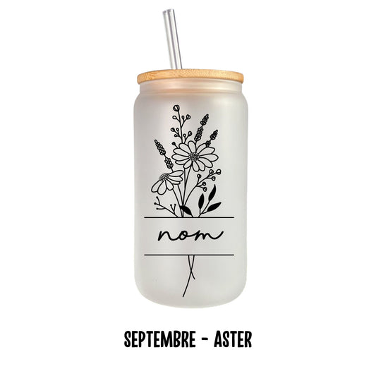 Verre 16 oz fleurs