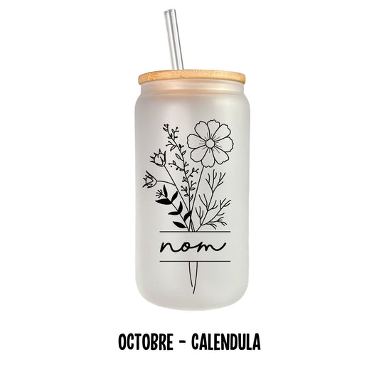 Verre 16 oz fleurs