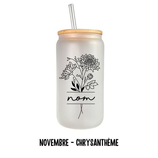 Verre 16 oz fleurs